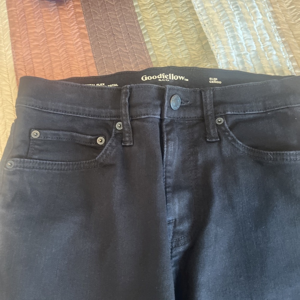 Goodfellow Jeans 30x32 Mens Black Straight Fit Eco Total Flex Stretch Office